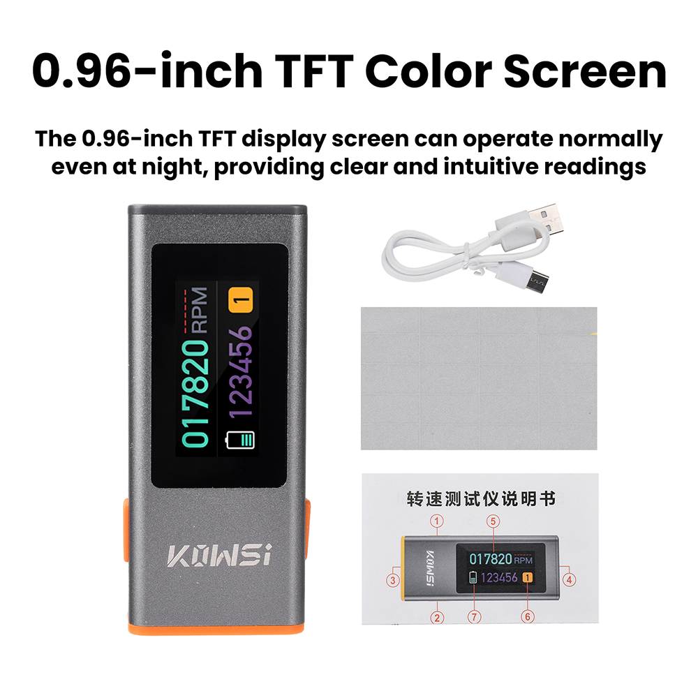 Industrial Laser Tachometer - Инфракрасный тахометр с TFT-дисплеем 0,96 дюйма,