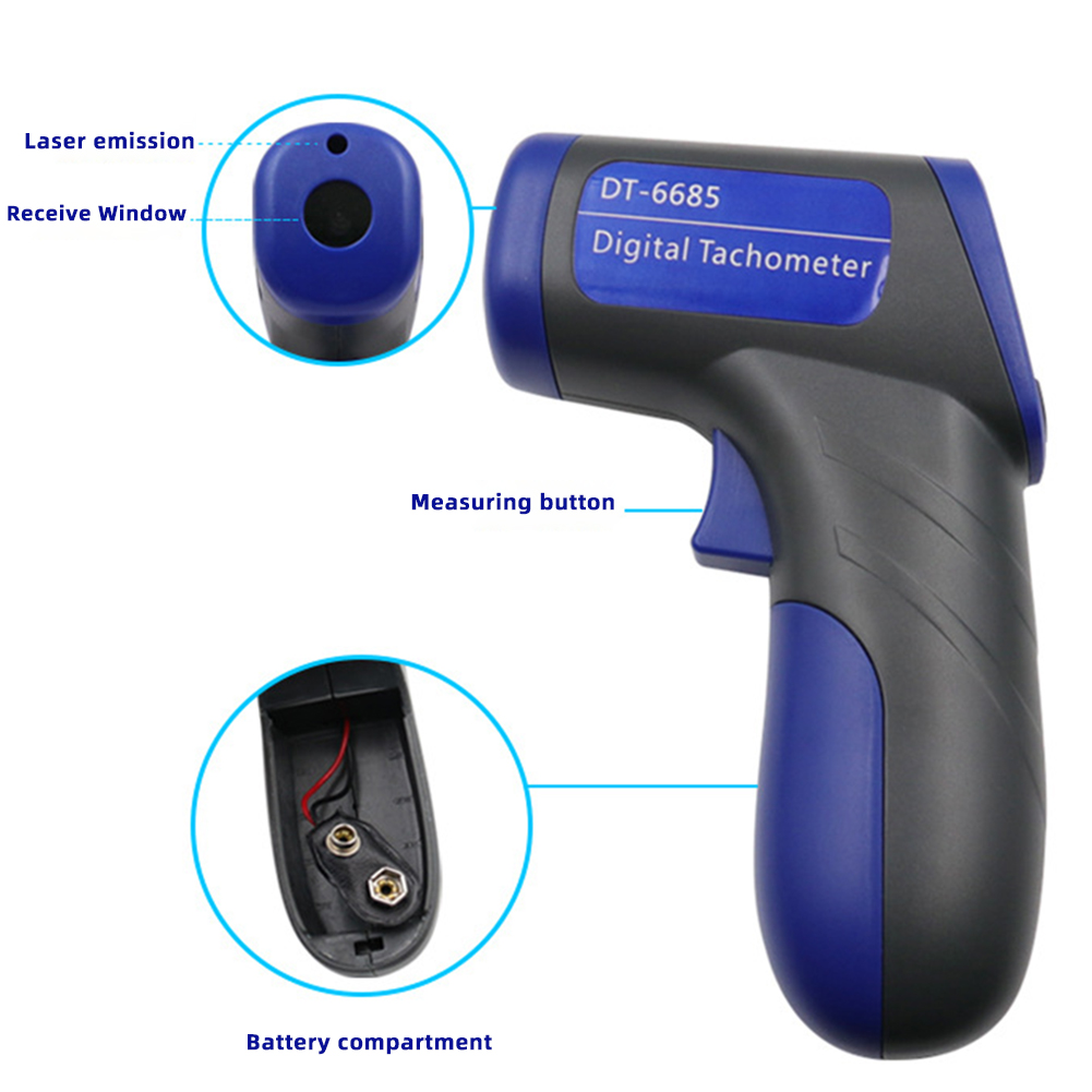 Industrial Laser Tachometer - Бесконтактный инфракрасный лазерный тахометр, портативный автоматический