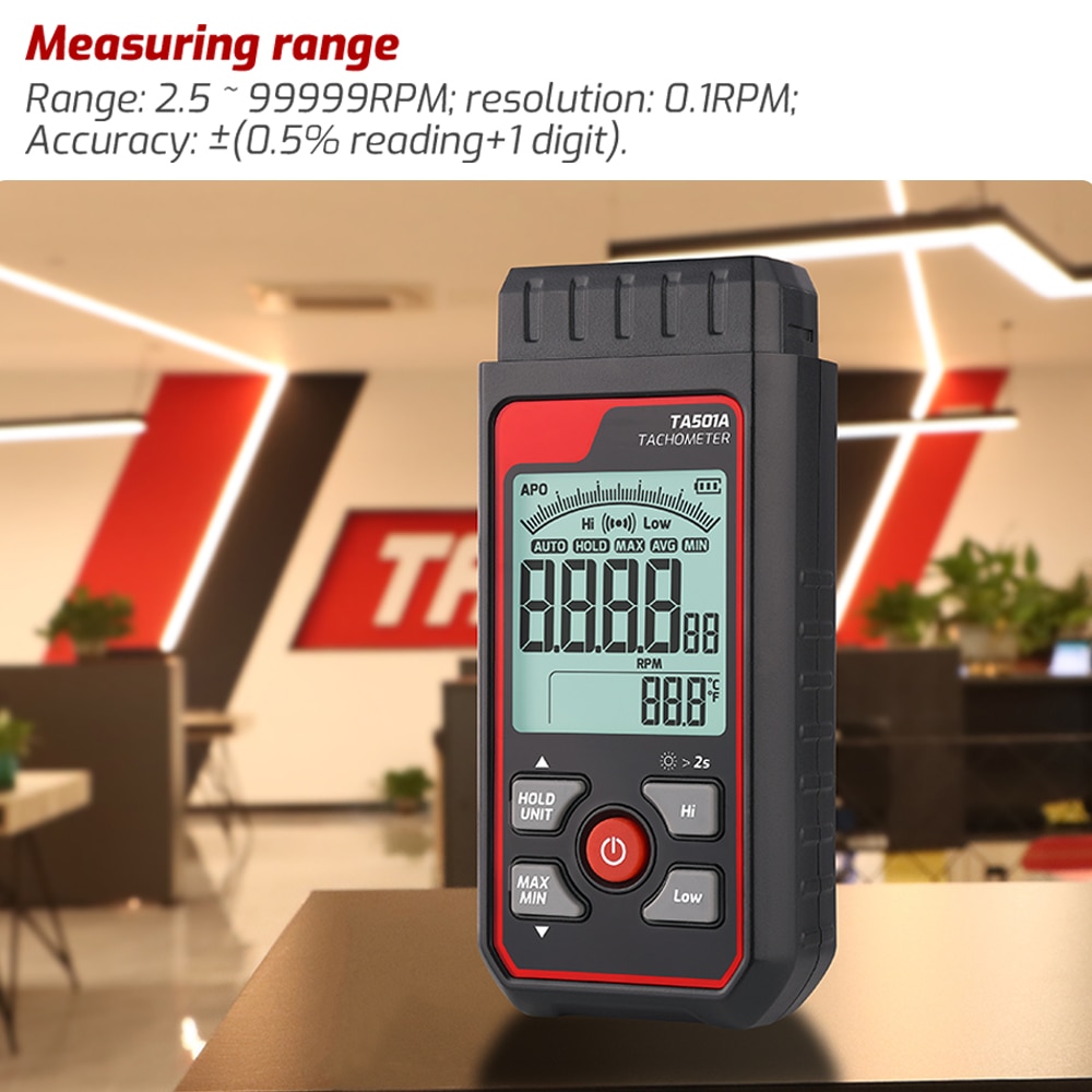 Лазерный тахометр TA501A До 99 – обзор и цена Industrial Laser Tachometer