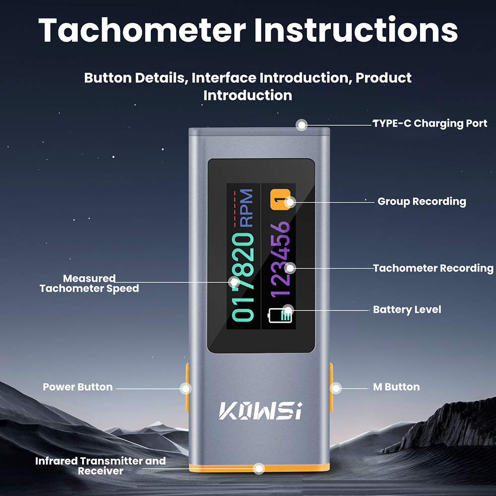 Инфракрасный тахометр с TFT-ди – обзор и цена Industrial Laser Tachometer