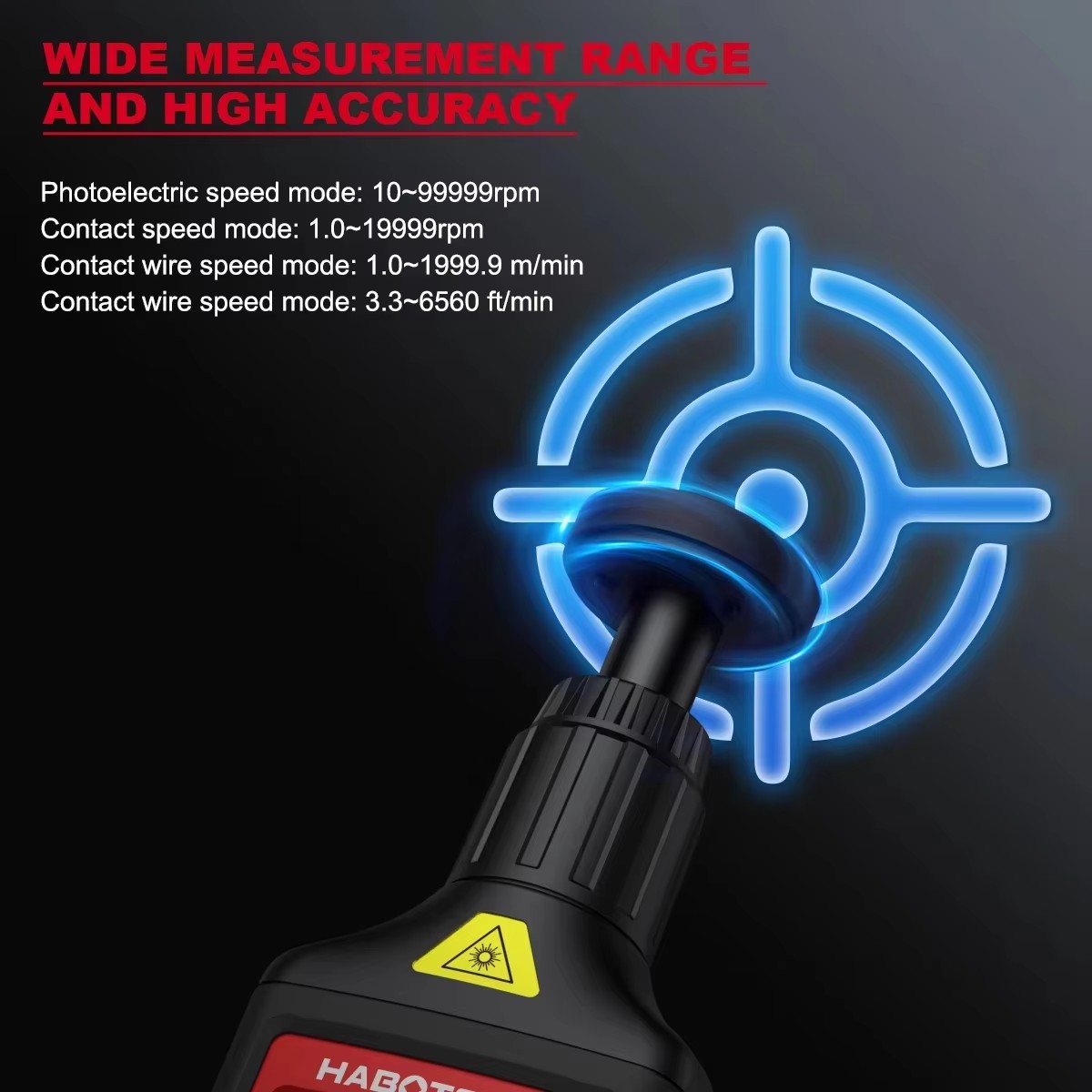 Цифровой тахометр HABOTEST HT6 – обзор и цена Industrial Laser Tachometer
