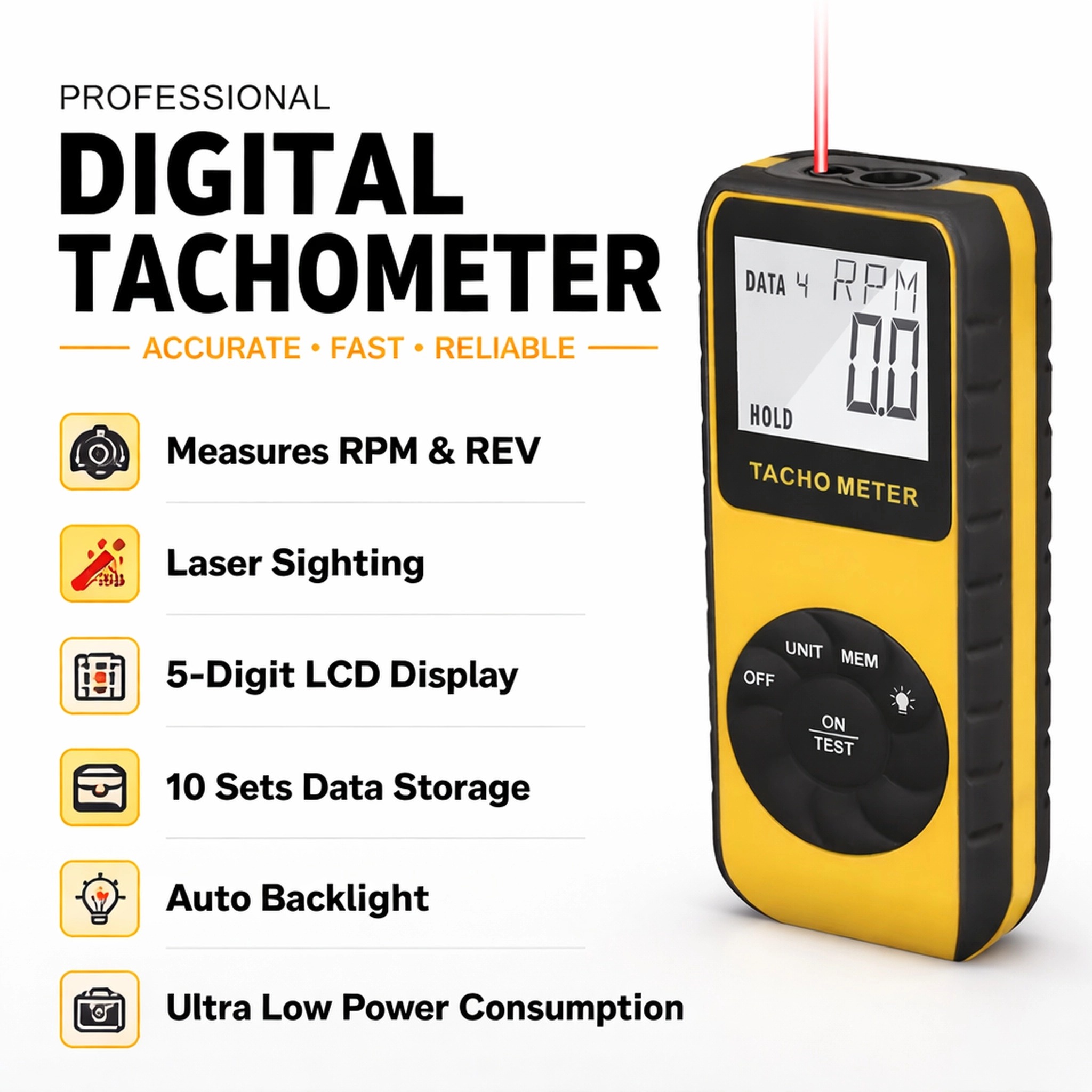 Цифровой бесконтактный лазерны – обзор и цена Industrial Laser Tachometer