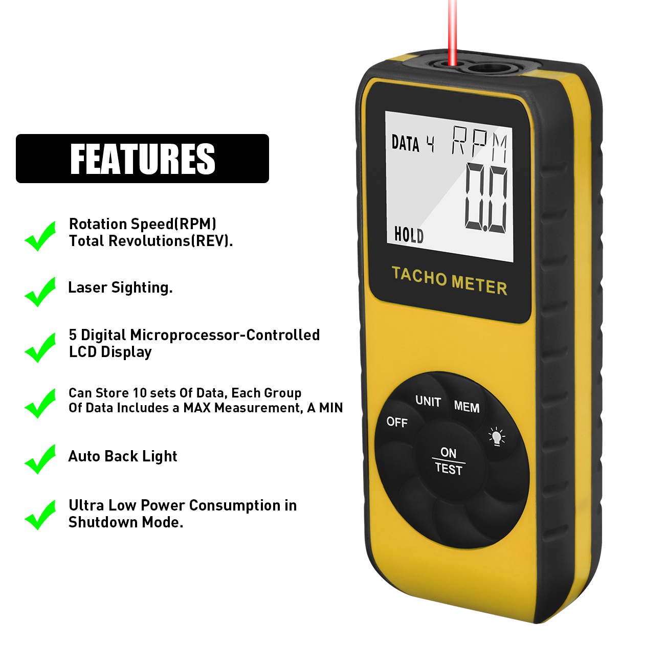 Цифровой бесконтактный лазерны – обзор и цена Industrial Laser Tachometer